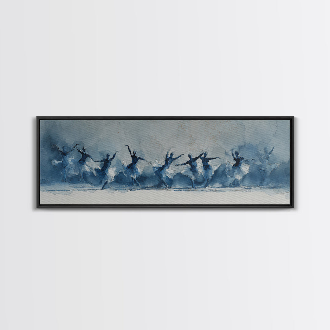 Dancers Suggested by Soft Moving Brushwork Framed Canvas Print, Impressionist Art, Painting, Living Room Decor, Impression, IMP-3x1-55