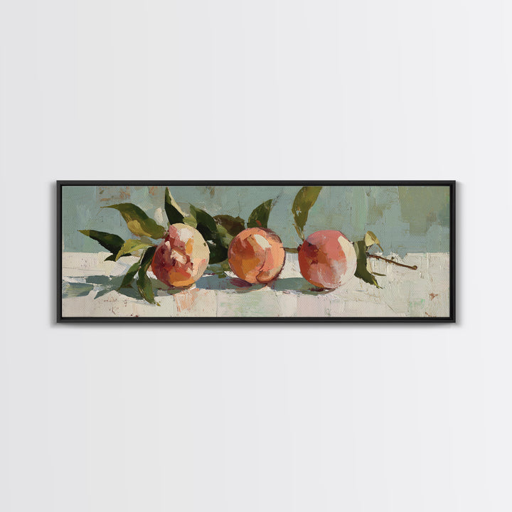 Still Life of Peaches Framed Canvas Print, Impressionist Art, Contemporary Art, Living Room Decor, Fine Art, Impression, IMP-3x1-63