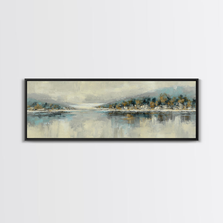 Soft Seaside Cliffs Framed Canvas Print, Impressionist Art, Gallery Decor, Living Room Decor, Fine Art, Impression, Wall Art, IMP-3x1-69