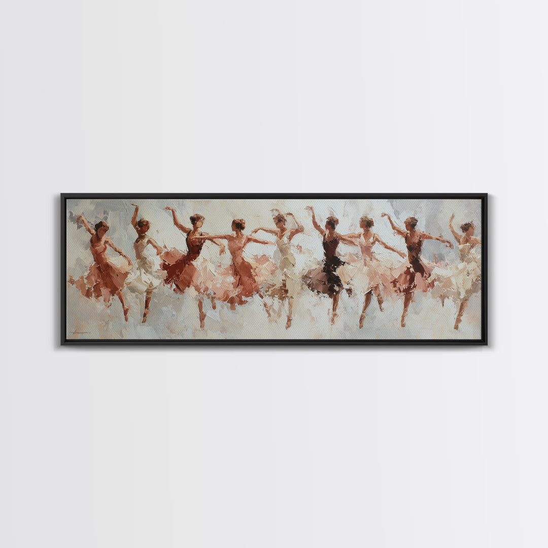 Dancers Suggested by Soft Moving Brushwork Canvas Print, Impressionist Art, Statement Artwork, Living Room Decor, Impression, IMP-3x1-7