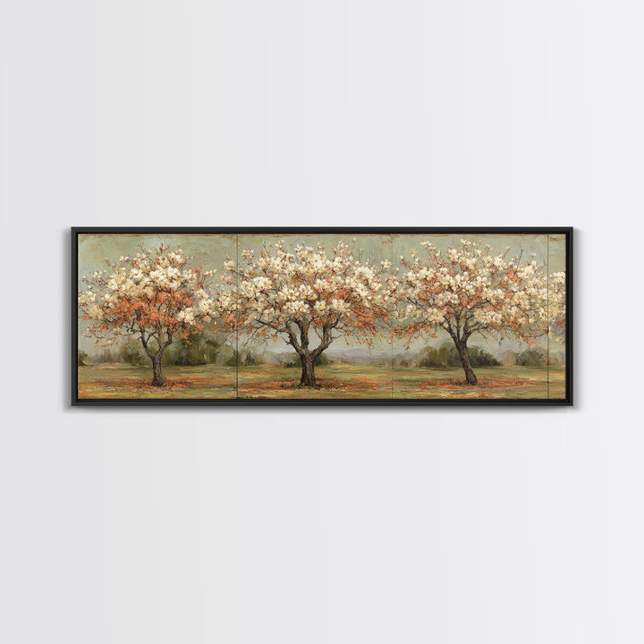 Spring Orchard with Blossoming Trees Canvas Print, Impressionist Art, Wall Art, Living Room Decor, Oil Painting, Impression, IMP-3x1-70