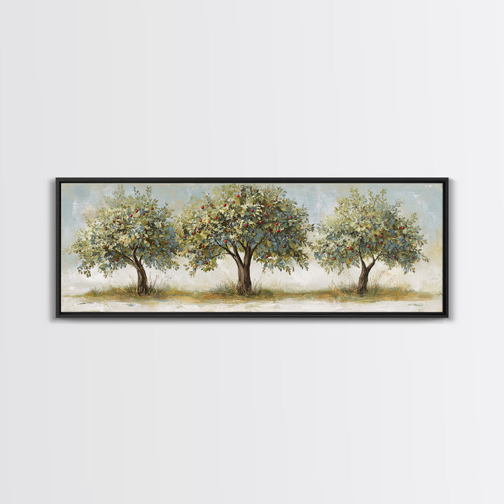 Apple Tree in Summer Orchard Framed Canvas Print, Impressionist Art, Flower Print, Living Room Decor, Fine Art, Impression, IMP-3x1-81