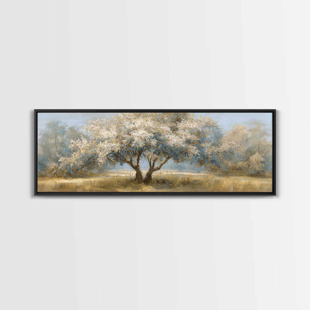 Apple Tree in Summer Orchard Framed Canvas Print, Impressionist Art, Modern Wall Art, Living Room Decor, Fine Art, Impression, IMP-3x1-9