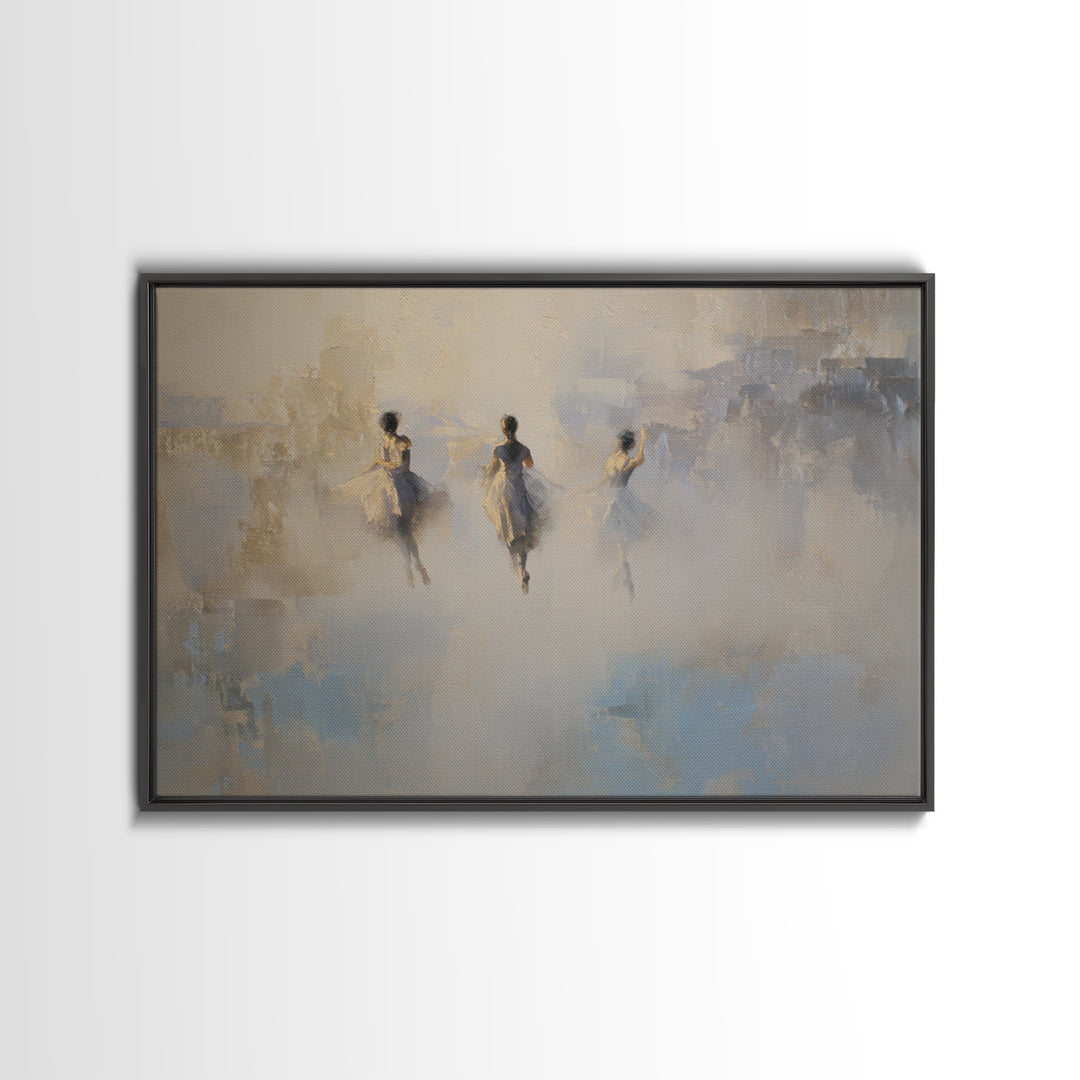 Dancers Suggested by Soft Moving Brushwork Canvas Print, Impressionist Art, Statement Artwork, Living Room Decor, Impression, IMP-3x2-19