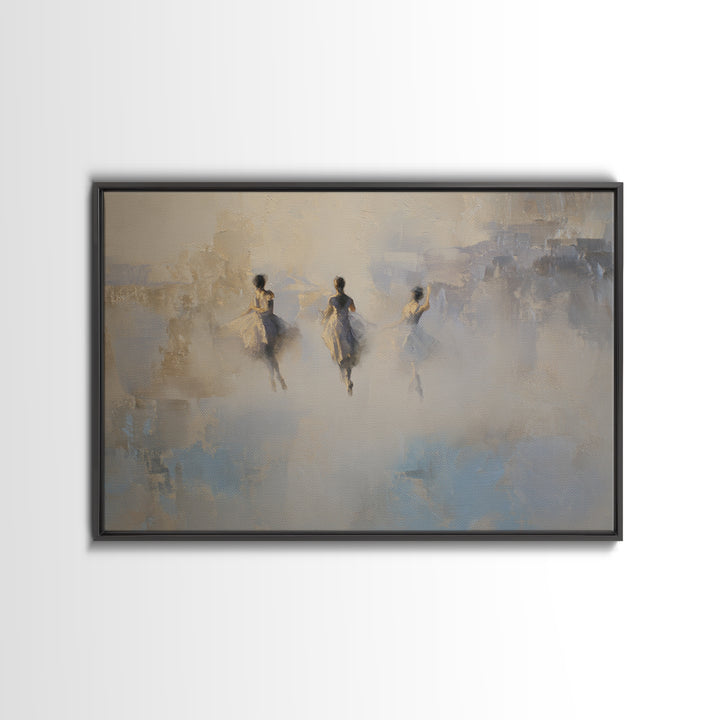 Dancers Suggested by Soft Moving Brushwork Canvas Print, Impressionist Art, Statement Artwork, Living Room Decor, Impression, IMP-3x2-19