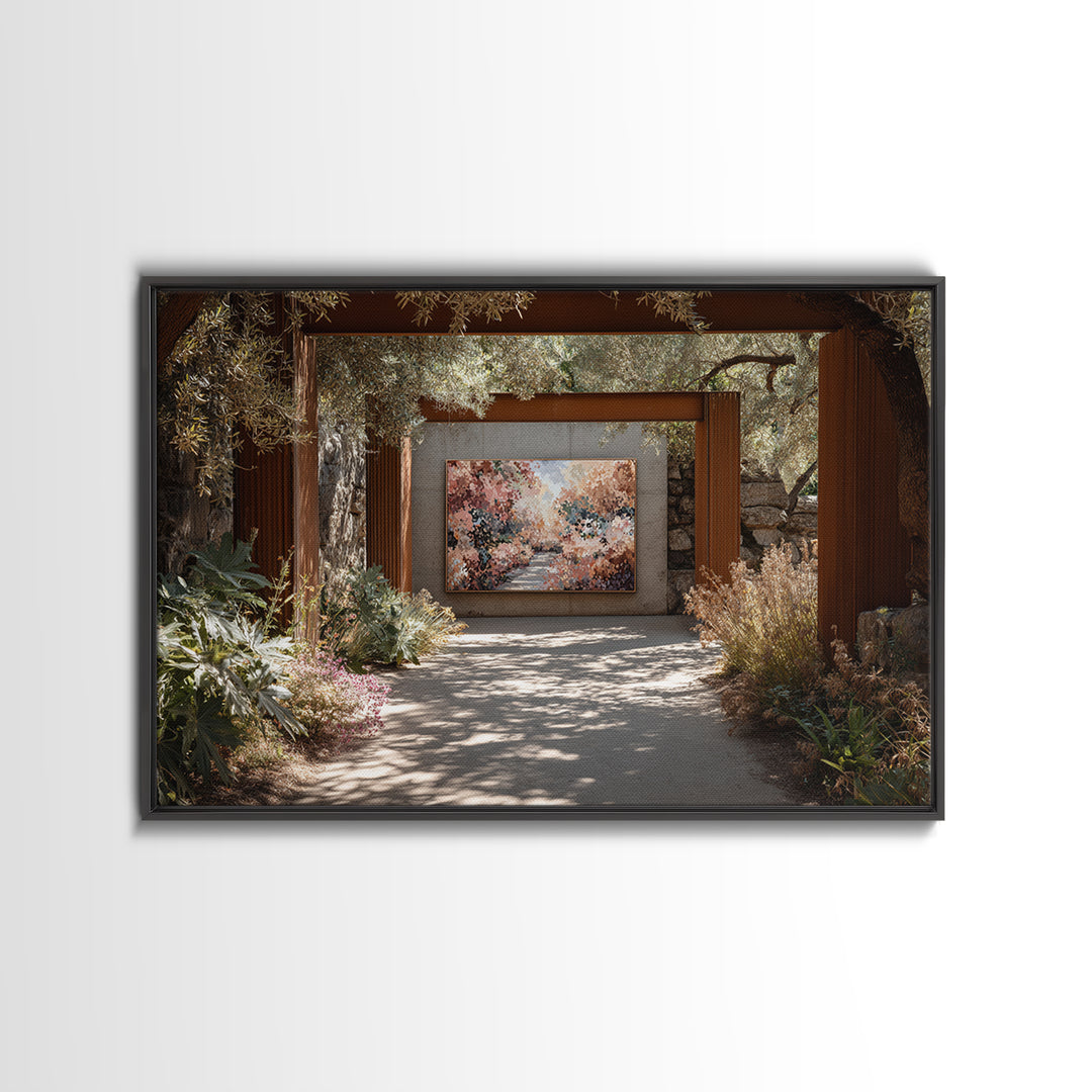 Garden Path Covered Canvas Print, Impressionist Art, Modern Art, Living Room Decor, Oil Painting, Impression, Statement Artwork, IMP-3x2-30
