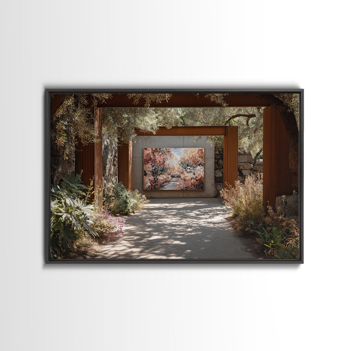 Garden Path Covered Canvas Print, Impressionist Art, Modern Art, Living Room Decor, Oil Painting, Impression, Statement Artwork, IMP-3x2-30