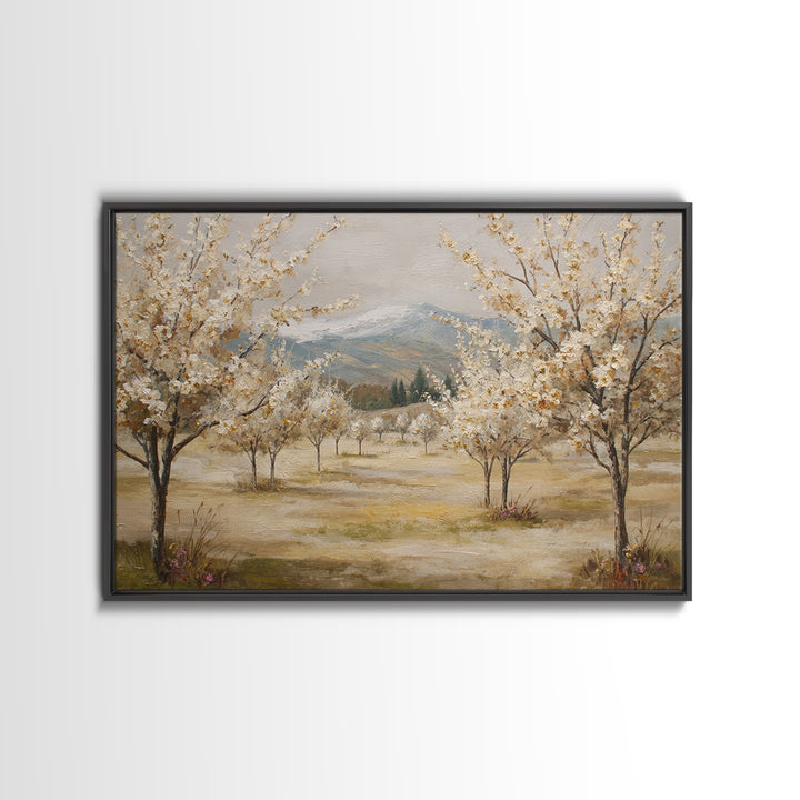 Spring Orchard with Blossoming Trees Canvas Print, Impressionist Art, Living Room Art, Living Room Decor, Impression, IMP-3x2-82