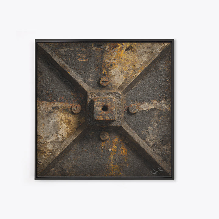 Exposed Brick Texture Abstract Framed Canvas Print, Industrial Art, Texas Art, Living Room Decor, Abstract Art, Foundry, IND-1x1-100