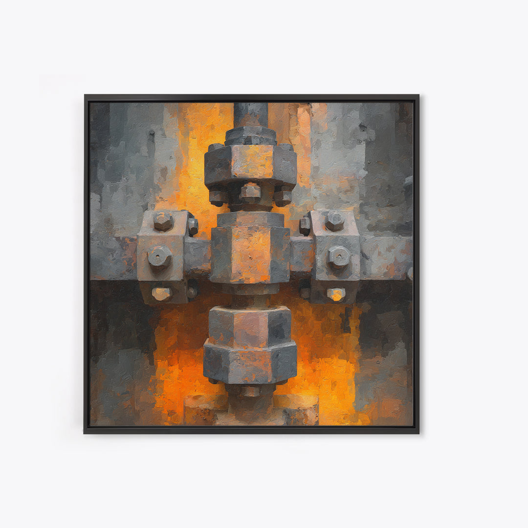 Urban Rail Yard Framed Canvas Print, Industrial Art, Luxury Decor, Living Room Decor, Fine Art, Foundry, Art Print, Printables, IND-1x1-21
