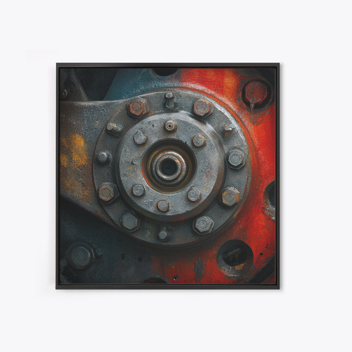 Steam Locomotive Wheel Closeup Canvas Print, Industrial Art, Modern Decor, Living Room Decor, Oil Painting, Foundry, Wall Decor, IND-1x1-30