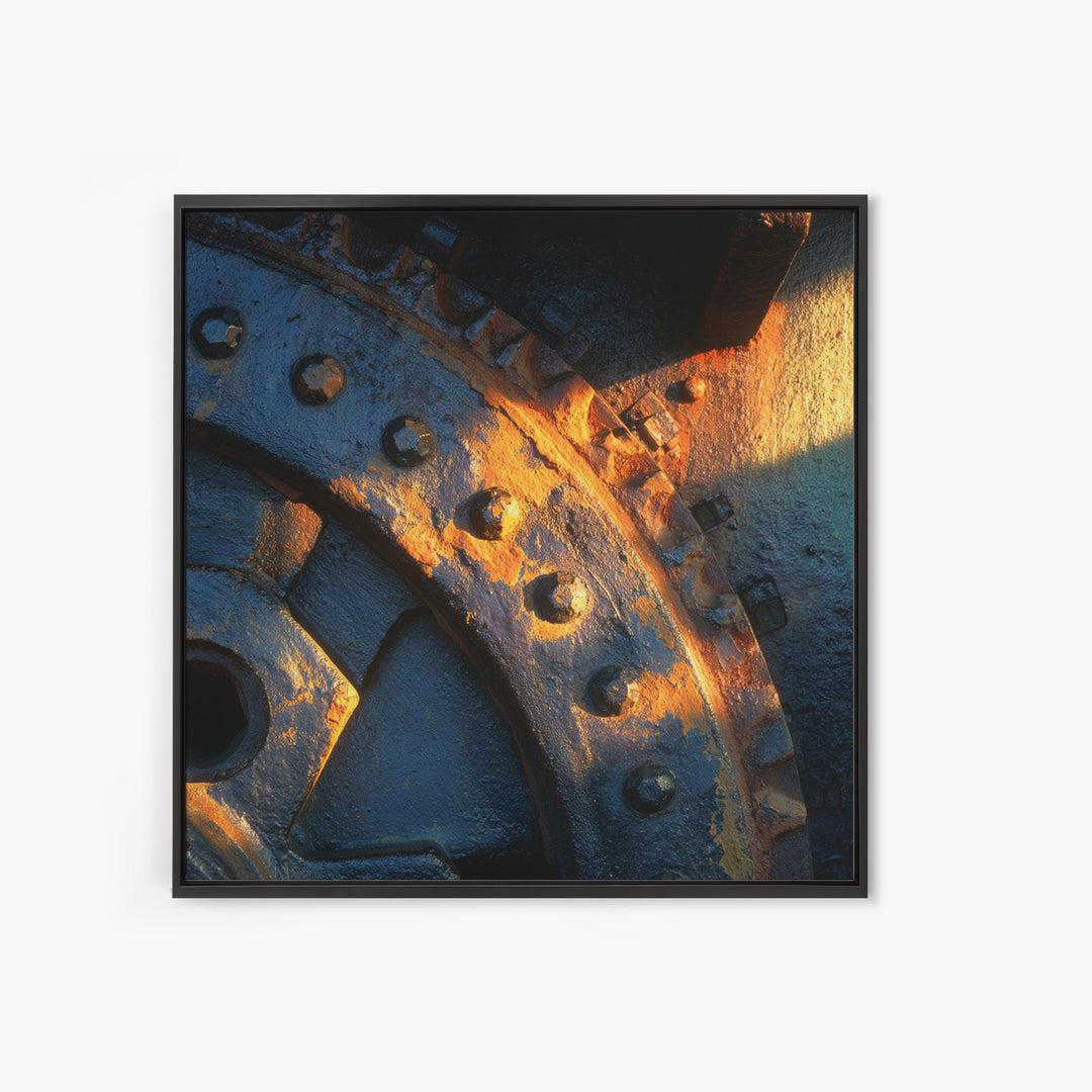Steam Locomotive Wheel Closeup Canvas Print, Industrial Art, Modern Decor, Living Room Decor, Oil Painting, Foundry, Wall Decor, IND-1x1-54