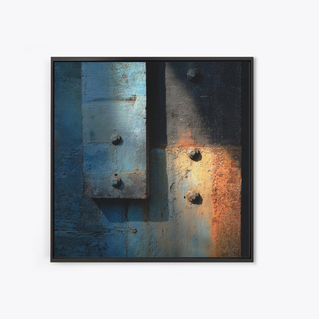 Concrete Wall Abstract Framed Canvas Print, Industrial Art, Wall Decor, Living Room Decor, Fine Art, Foundry, Abstract Wall Art, IND-1x1-57