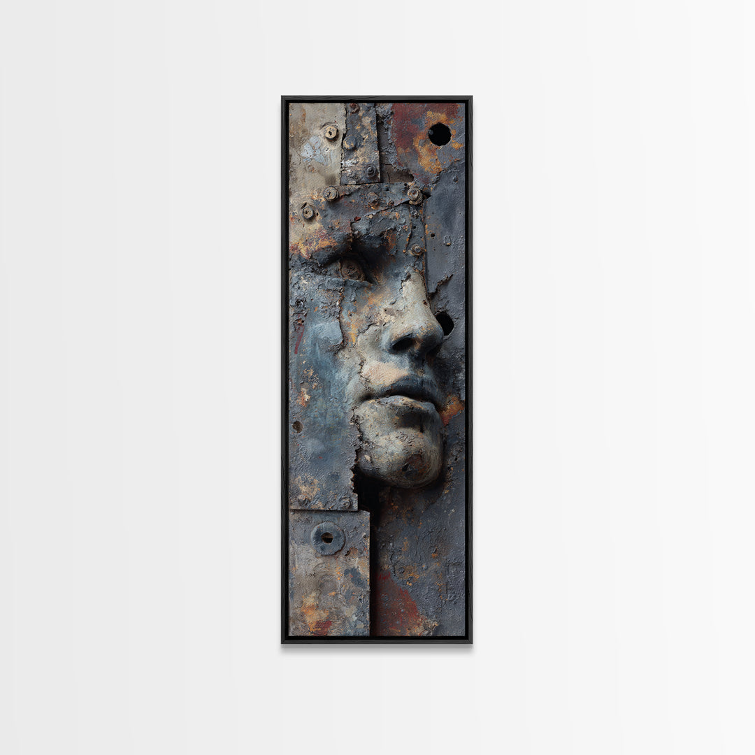 Concrete Wall Abstract Canvas Print, Industrial Art, Abstract Art, Living Room Decor, Foundry, Bauhaus Poster, Contemporary Art, IND-1x3-93