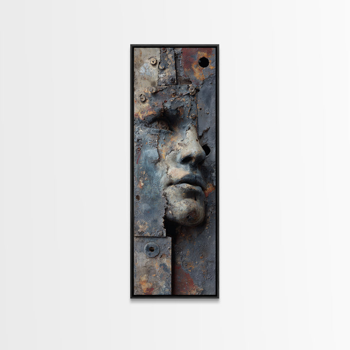 Concrete Wall Abstract Canvas Print, Industrial Art, Abstract Art, Living Room Decor, Foundry, Bauhaus Poster, Contemporary Art, IND-1x3-93