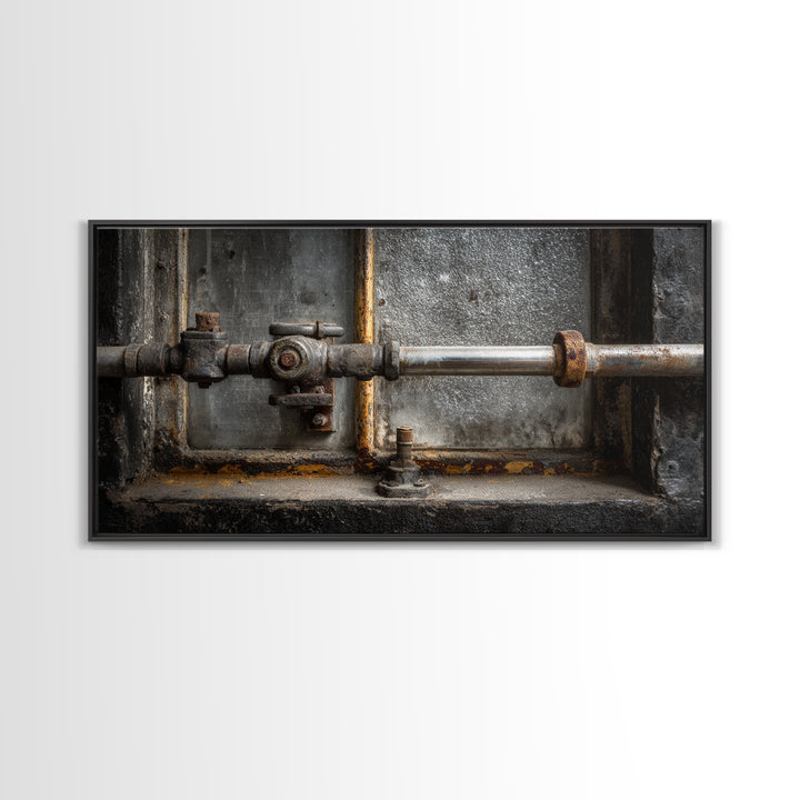 Old Factory Window Canvas Print, Industrial Art, Home Decor, Living Room Decor, Foundry, Abstract Art, Textured Wall Art, IND-2x1-22