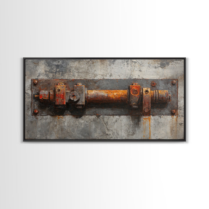 Concrete Wall Abstract Canvas Print, Industrial Art, Dining Room Wall Art, Living Room Decor, Abstract Art, Foundry, IND-2x1-53