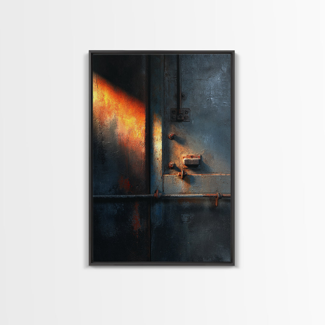 Old Factory Window Canvas Print, Industrial Art, Abstract Wall Art, Living Room Decor, Fine Art, Foundry, Black and White Art, IND-2x3-58