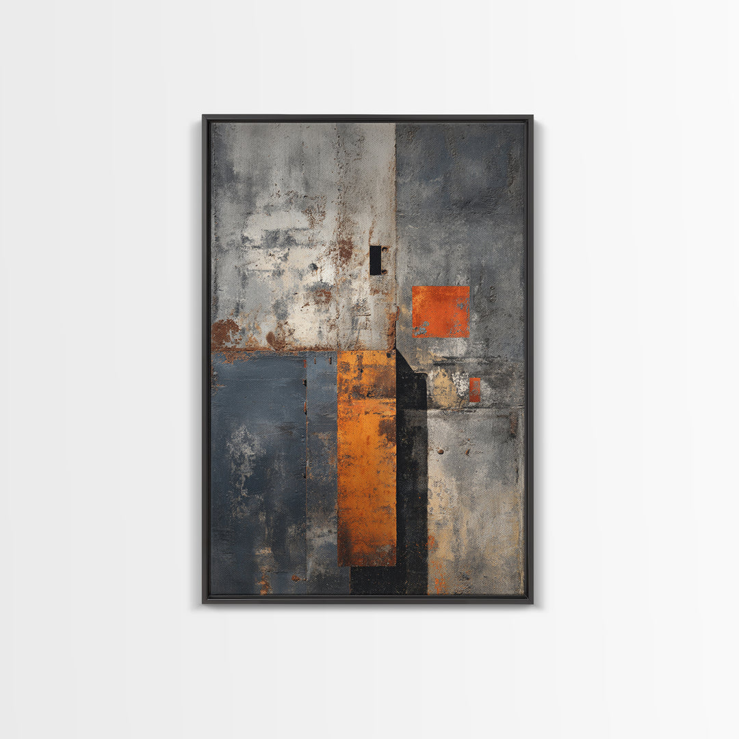 Concrete Wall Abstract Canvas Print, Industrial Art, Steampunk Decor, Living Room Decor, Fine Art, Foundry, Luxury Decor, IND-2x3-65