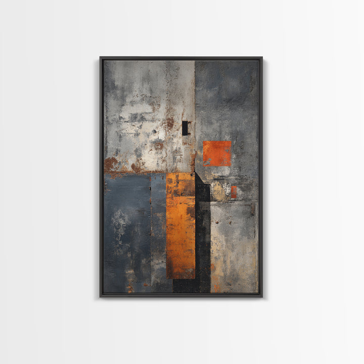 Concrete Wall Abstract Canvas Print, Industrial Art, Steampunk Decor, Living Room Decor, Fine Art, Foundry, Luxury Decor, IND-2x3-65
