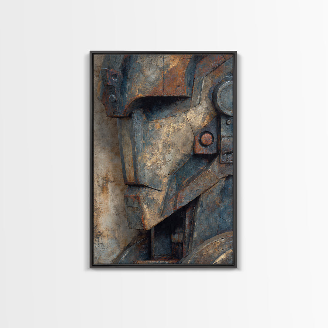 Concrete Wall Abstract Framed Canvas Print, Industrial Art, Gallery Decor, Living Room Decor, Abstract Art, Foundry, Home Decor, IND-2x3-89