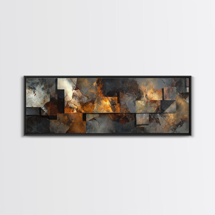 Abstract Smoke and Steel Shapes Canvas Print, Industrial Art, Modern Decor, Living Room Decor, Fine Art, Foundry, Wall Decor, IND-3x1-40