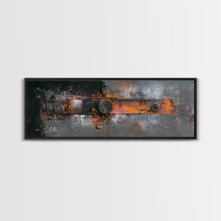 Exposed Brick Texture Abstract Framed Canvas Print, Industrial Art, Fine Art Print, Living Room Decor, Abstract Art, Foundry, IND-3x1-44