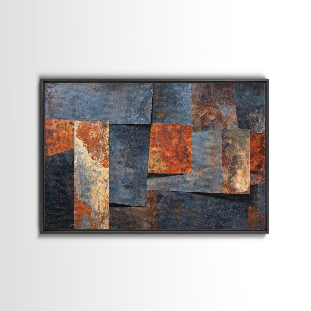 Abstract Smoke and Steel Shapes Canvas Print, Industrial Art, Decor, Living Room Decor, Abstract Art, Foundry, IND-3x2-76