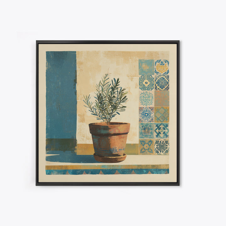 Terra Cotta Pot Canvas Print, Italian Villa Art, Living Room Wall Art, Living Room Decor, Oil Painting, Villa, Gallery Wall Set, IVA-1x1-22