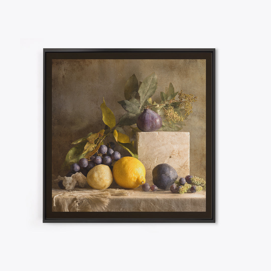 Marble Fruit Still Life Canvas Print, Italian Villa Art, Large Wall Art, Living Room Decor, Fine Art, Villa, Landscape Art, IVA-1x1-23
