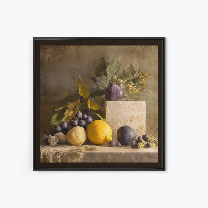 Marble Fruit Still Life Canvas Print, Italian Villa Art, Large Wall Art, Living Room Decor, Fine Art, Villa, Landscape Art, IVA-1x1-23