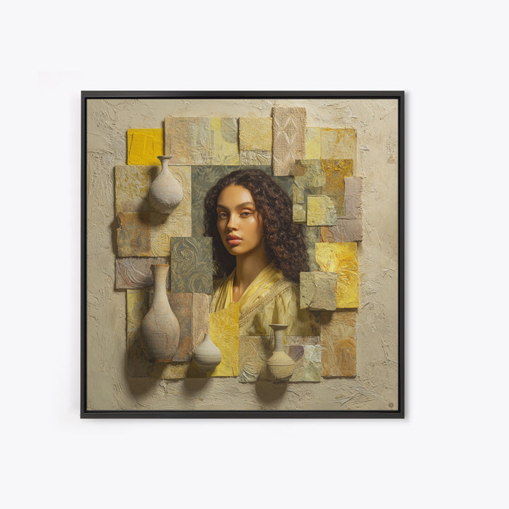 Renaissance Inspired Portrait with Modern Softness Canvas Print, Italian Villa Art, Landscape Painting, Living Room Decor, IVA-1x1-42
