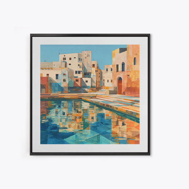 Venetian Canal Reflection Without City Crowd Canvas Print, Italian Villa Art, Bedroom Wall Art, Living Room Decor, Villa, IVA-1x1-44