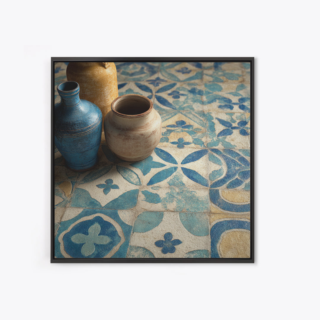 Florentine Floral Ornament Pattern Canvas Print, Italian Villa Art, Neutral Wall Art, Living Room Decor, Fine Art, Villa, IVA-1x1-82