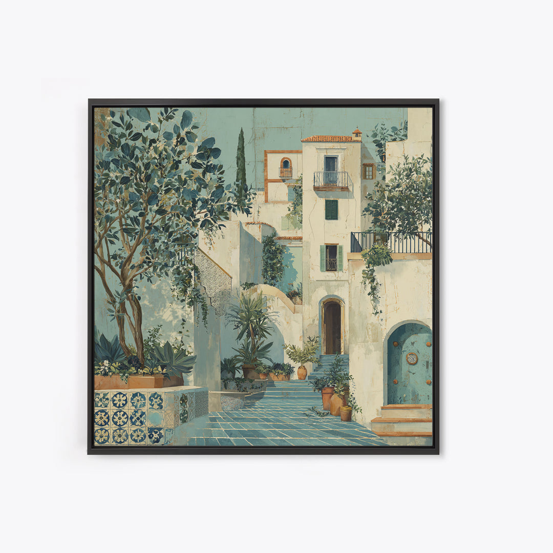 Amalfi Coast Cliffs Canvas Print, Italian Villa Art, Neutral Wall Art, Living Room Decor, Fine Art, Villa, Statement Artwork, IVA-1x1-85