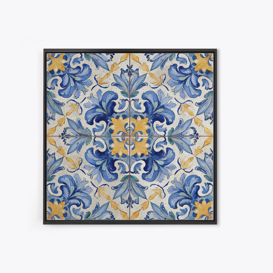 Italian Tile Pattern Canvas Print, Italian Villa Art, Rustic Home Decor, Living Room Decor, Fine Art, Villa, Boho Decor, IVA-1x1-89