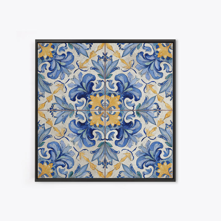 Italian Tile Pattern Canvas Print, Italian Villa Art, Rustic Home Decor, Living Room Decor, Fine Art, Villa, Boho Decor, IVA-1x1-89