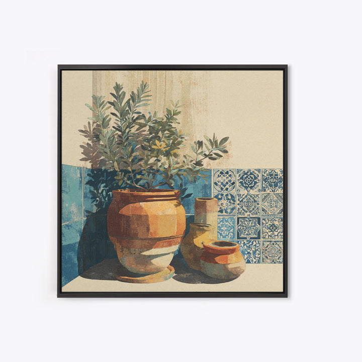 Terra Cotta Pot Canvas Print, Italian Villa Art, Living Room Art, Living Room Decor, Villa, Neutral Decor, Modern Decor, IVA-1x1-94