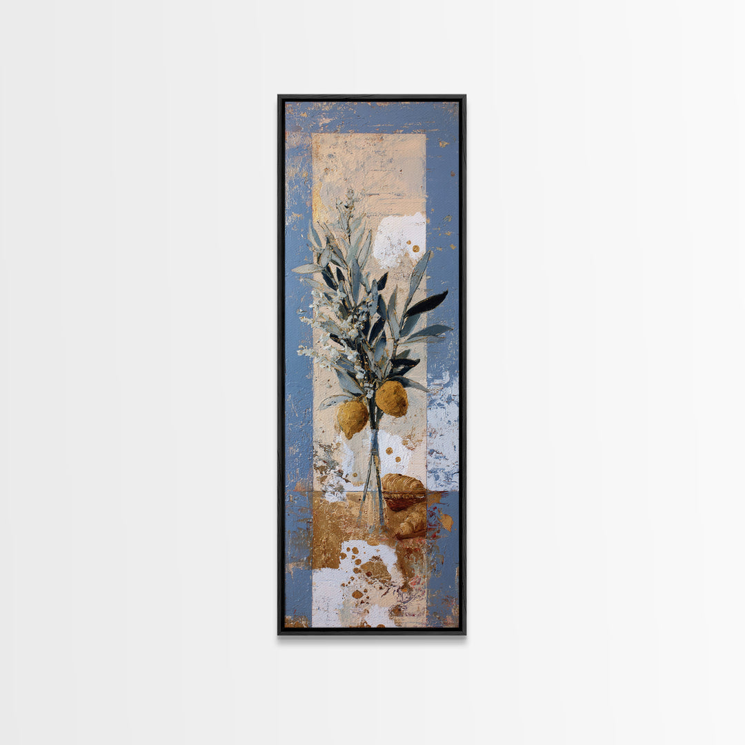 Mediterranean Arch Framing Blue Sea Framed Canvas Print, Italian Villa Art, Gallery Wall Set, Living Room Decor, Villa, IVA-1x3-20