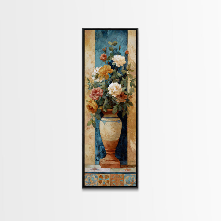 Italian Villa Garden Urn Canvas Print, Italian Villa Art, Landscape Art, Living Room Decor, Oil Painting, Villa, IVA-1x3-42
