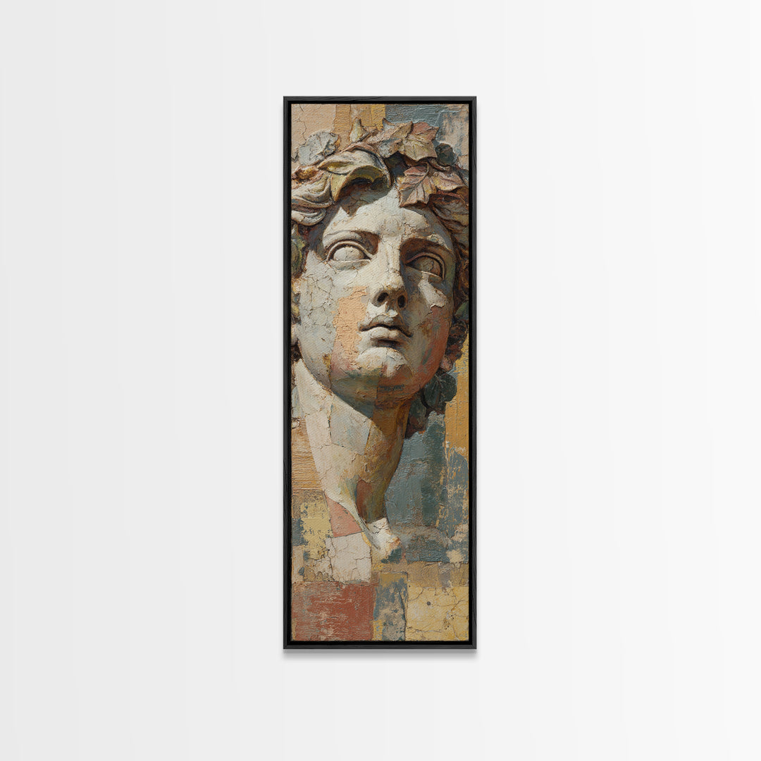 Classic Roman Statue Bust Canvas Print, Italian Villa Art, Art Print, Living Room Decor, Fine Art, Villa, Printable Art, IVA-1x3-72