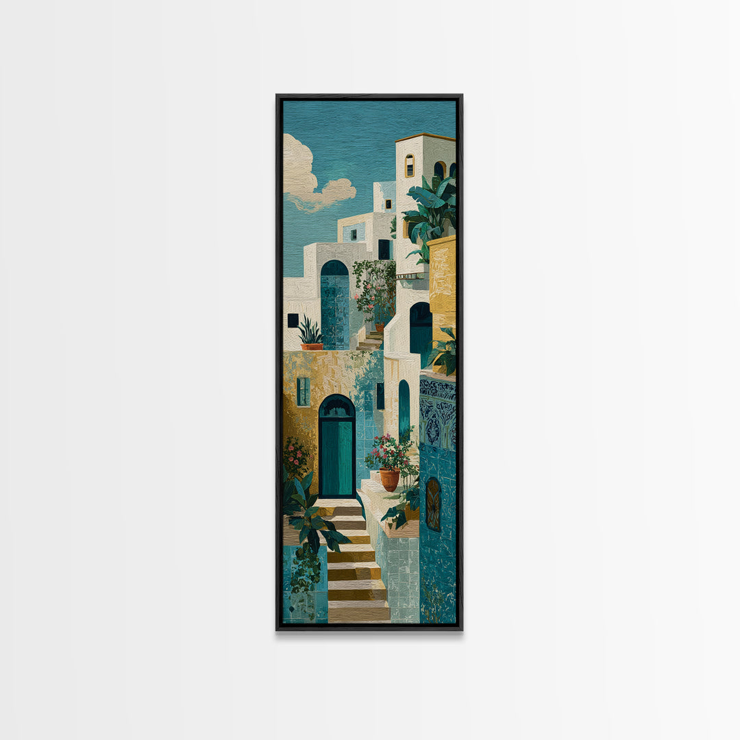 Amalfi Coast Cliffs Canvas Print, Italian Villa Art, Fine Art Print, Living Room Decor, Fine Art, Villa, Original Painting, IVA-1x3-73