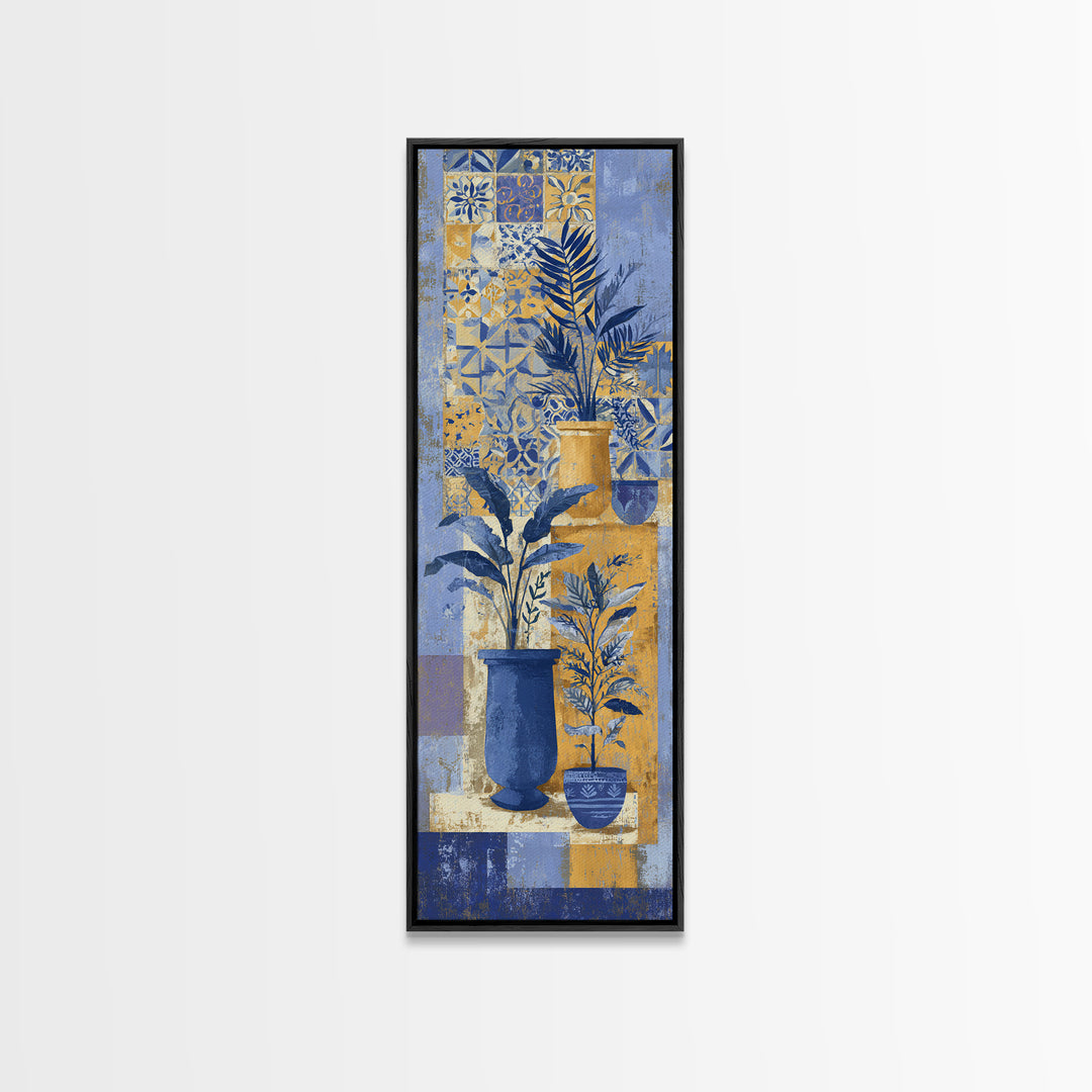 Italian Tile Pattern Canvas Print, Italian Villa Art, Rustic Home Decor, Living Room Decor, Fine Art, Villa, Boho Decor, IVA-1x3-77