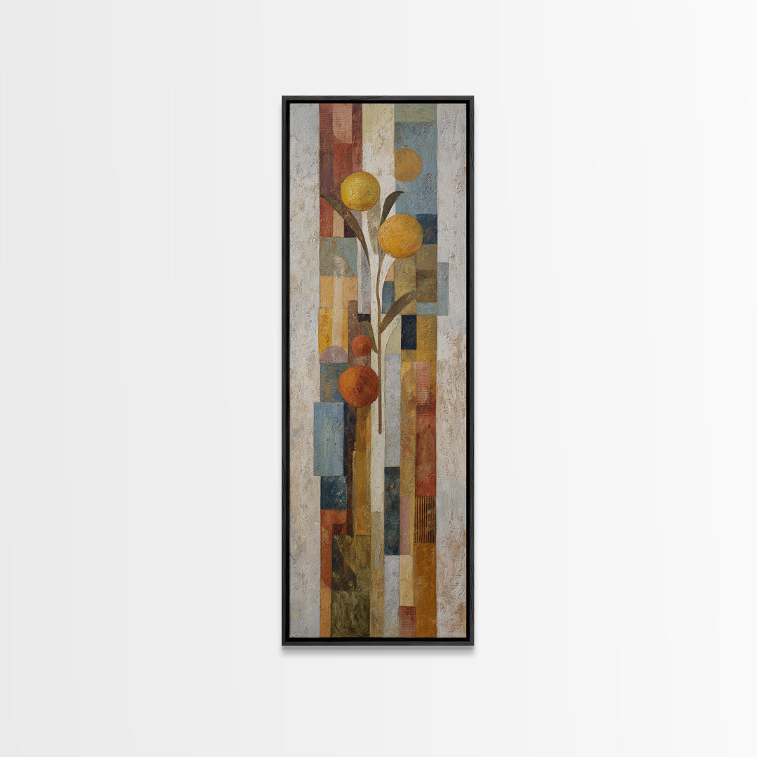 Coastal Lemons and Striped Cloth Arrangement Framed Canvas Print, Italian Villa Art, Boho Decor, Living Room Decor, Villa, IVA-1x3-84