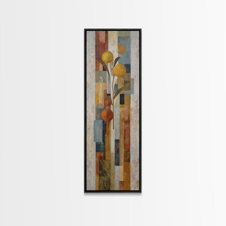 Coastal Lemons and Striped Cloth Arrangement Framed Canvas Print, Italian Villa Art, Boho Decor, Living Room Decor, Villa, IVA-1x3-84