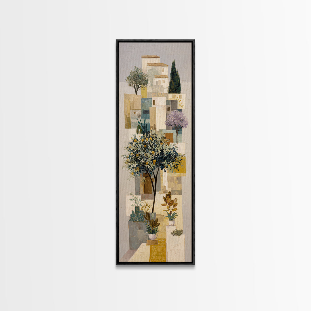 Olive Grove Path Framed Canvas Print, Italian Villa Art, Oil Painting, Living Room Decor, Fine Art, Villa, Farmhouse Wall Art, IVA-1x3-87