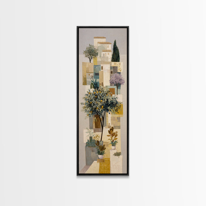 Olive Grove Path Framed Canvas Print, Italian Villa Art, Oil Painting, Living Room Decor, Fine Art, Villa, Farmhouse Wall Art, IVA-1x3-87