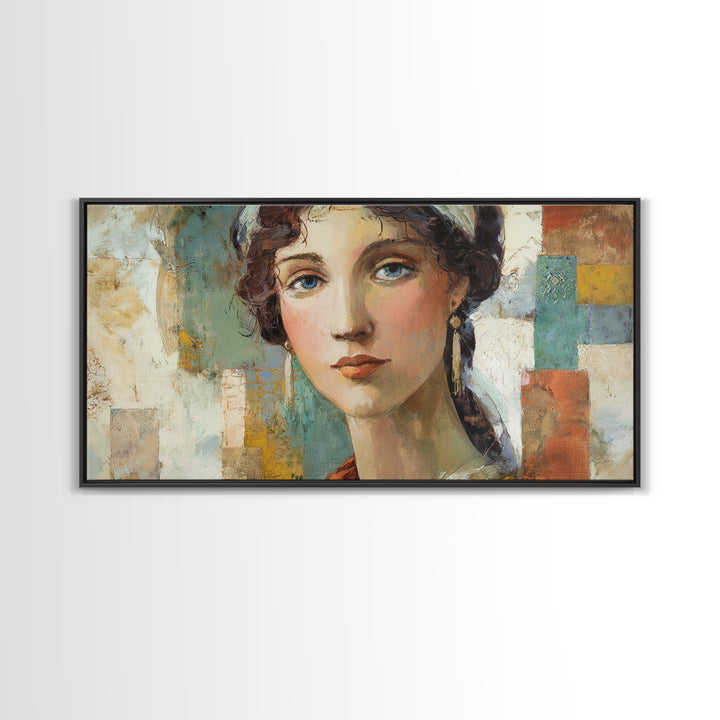 Renaissance Inspired Portrait with Modern Softness Canvas Print, Italian Villa Art, Landscape Print, Living Room Decor, Villa, IVA-2x1-14