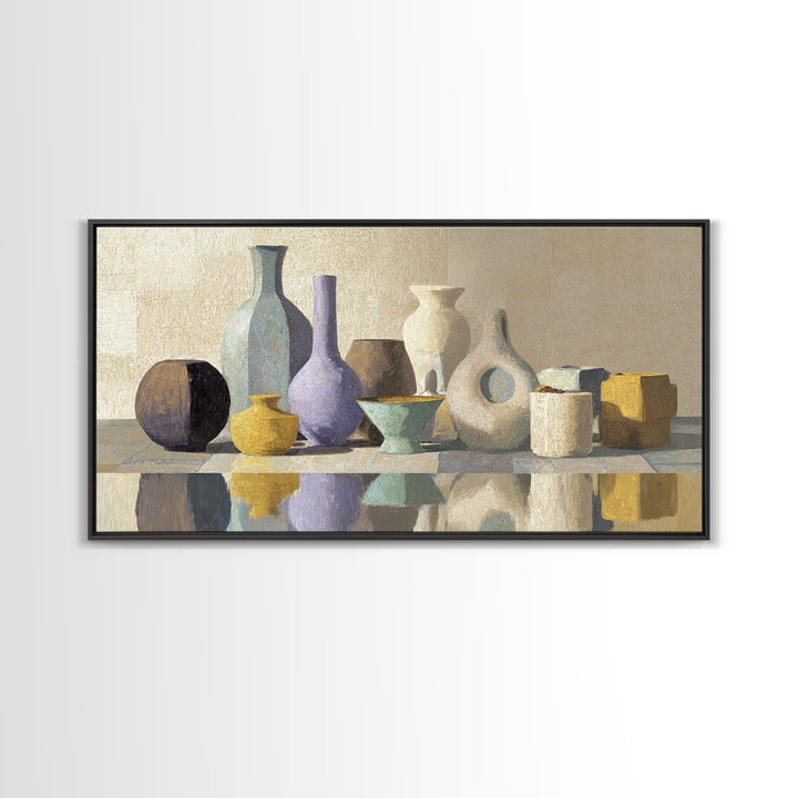 Venetian Canal Reflection Without City Crowd Canvas Print, Italian Villa Art, Large Wall Art, Living Room Decor, Villa, IVA-2x1-64