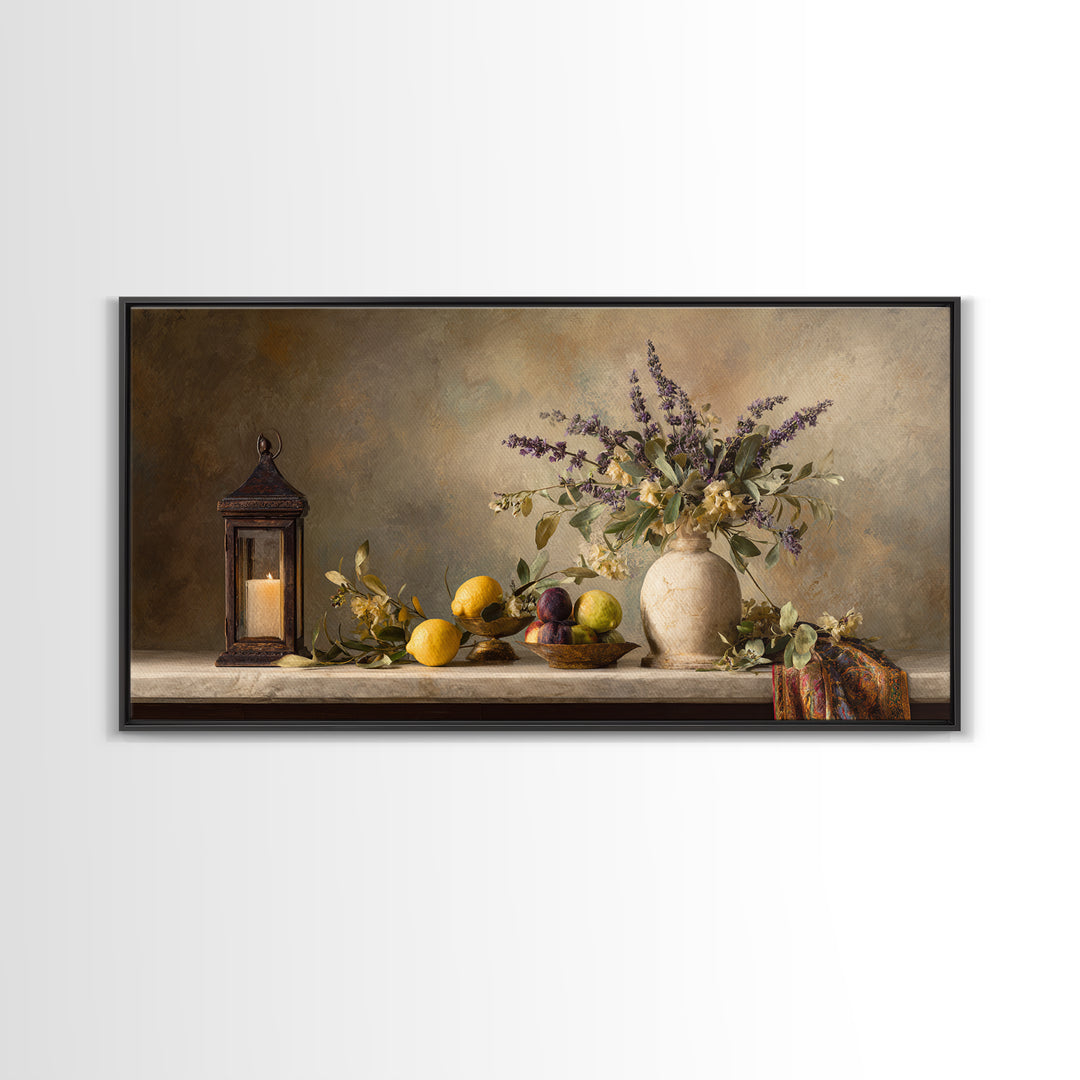 Marble Fruit Still Life Framed Canvas Print, Italian Villa Art, Gallery Wall Set, Living Room Decor, Fine Art, Villa, IVA-2x1-67